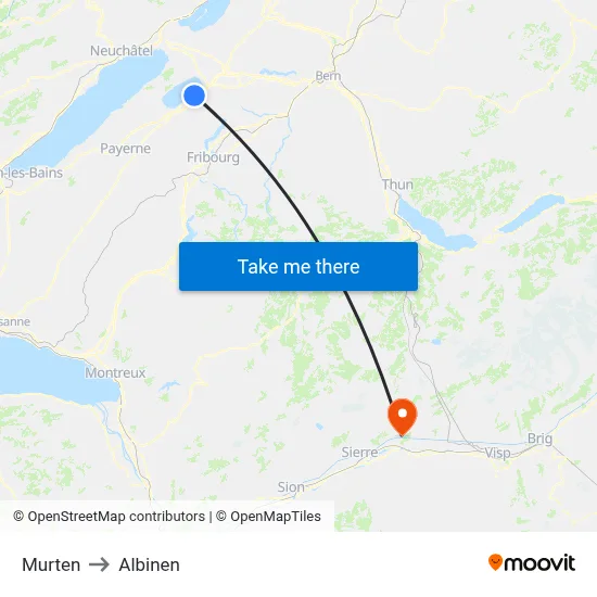 Murten to Albinen map
