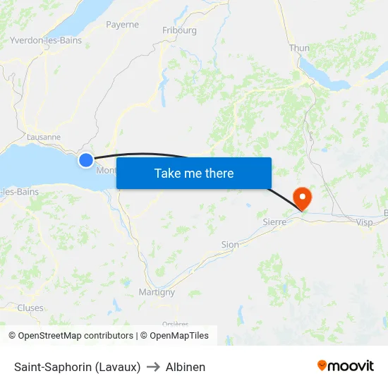Saint-Saphorin (Lavaux) to Albinen map