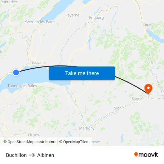 Buchillon to Albinen map