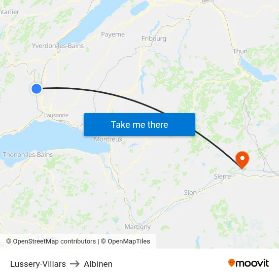 Lussery-Villars to Albinen map