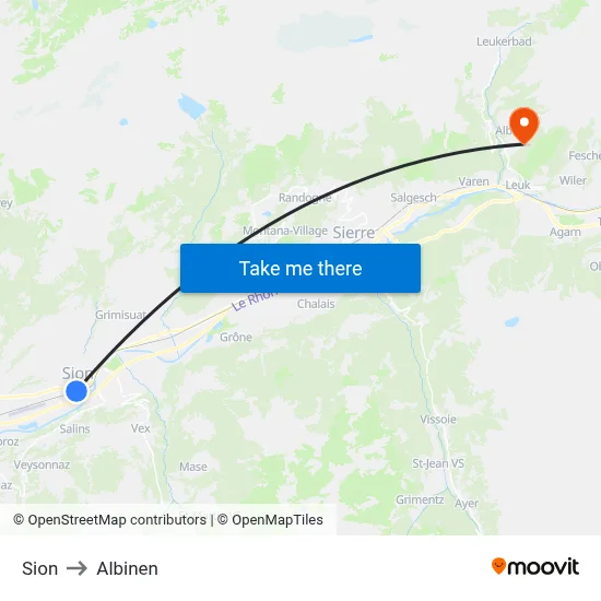 Sion to Albinen map