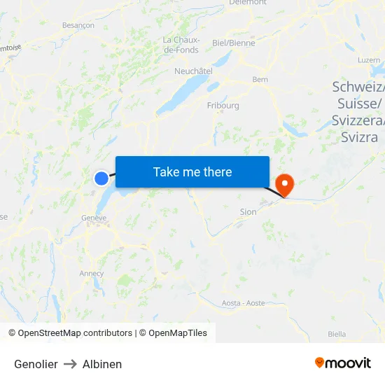 Genolier to Albinen map
