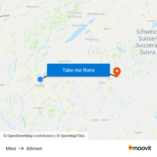 Mies to Albinen map