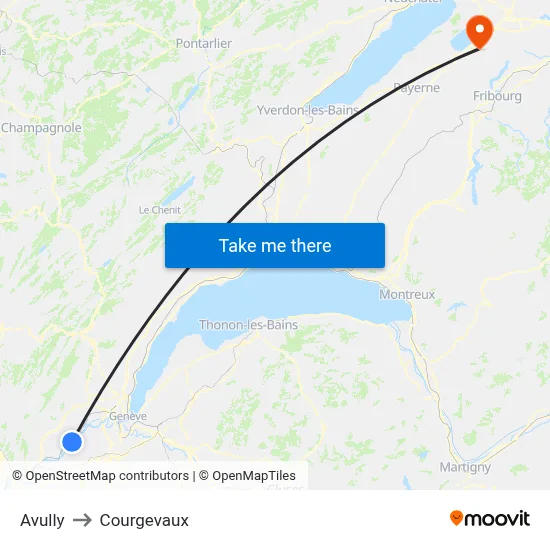 Avully to Courgevaux map