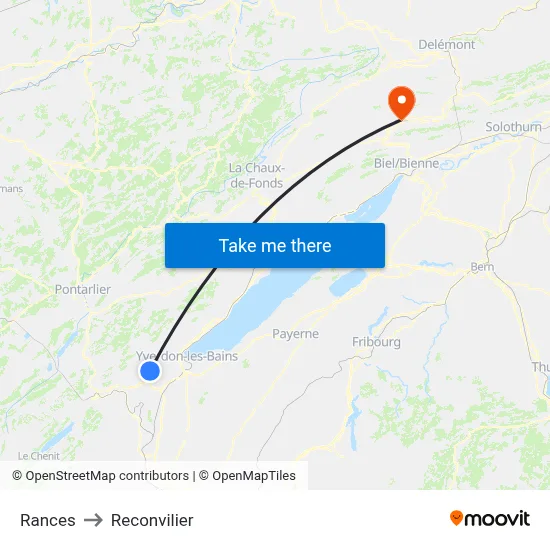 Rances to Reconvilier map