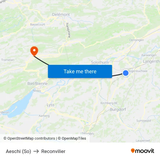 Aeschi (So) to Reconvilier map