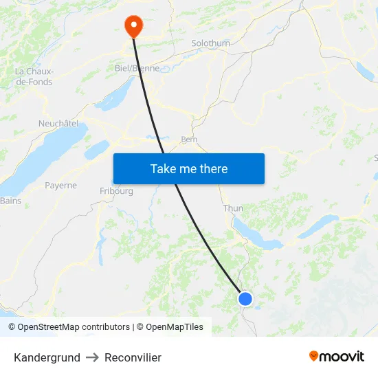 Kandergrund to Reconvilier map