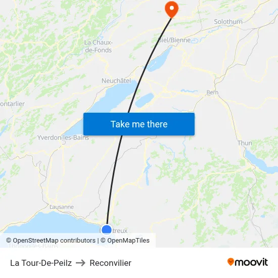 La Tour-De-Peilz to Reconvilier map