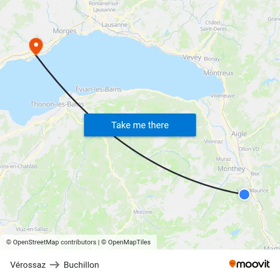 Vérossaz to Buchillon map