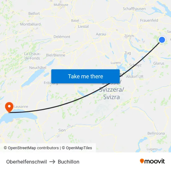 Oberhelfenschwil to Buchillon map