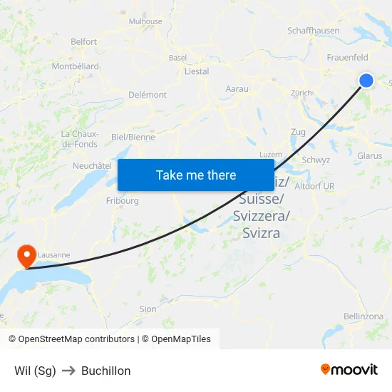 Wil (Sg) to Buchillon map