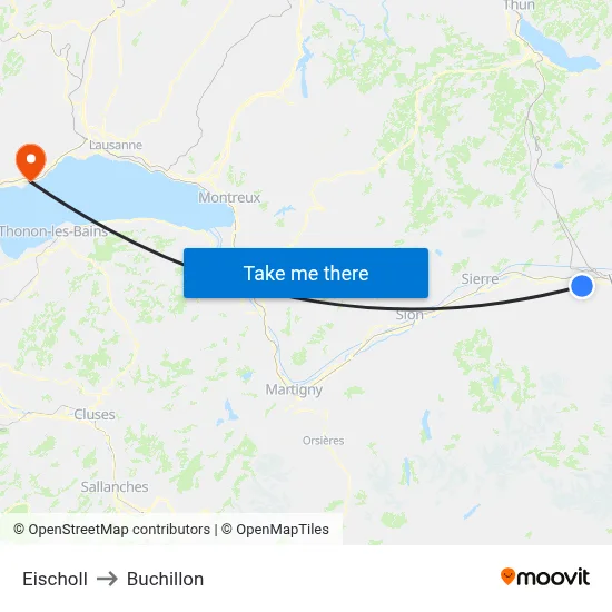 Eischoll to Buchillon map