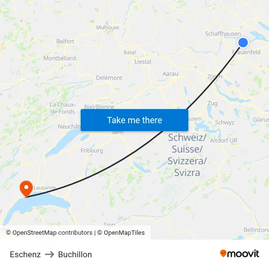 Eschenz to Buchillon map