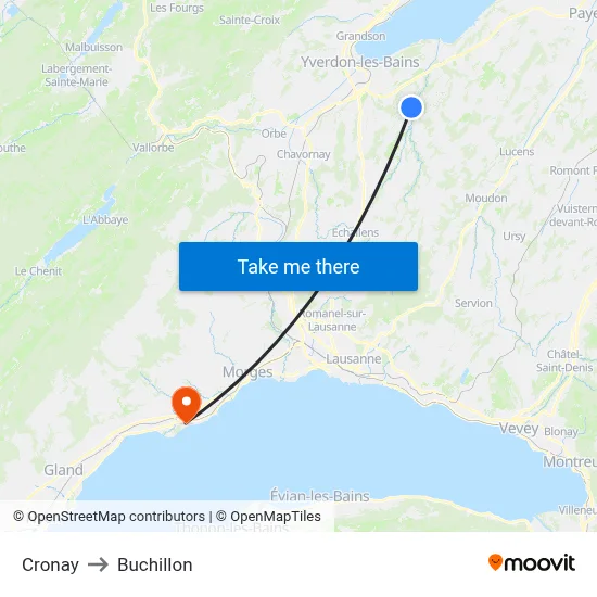 Cronay to Buchillon map