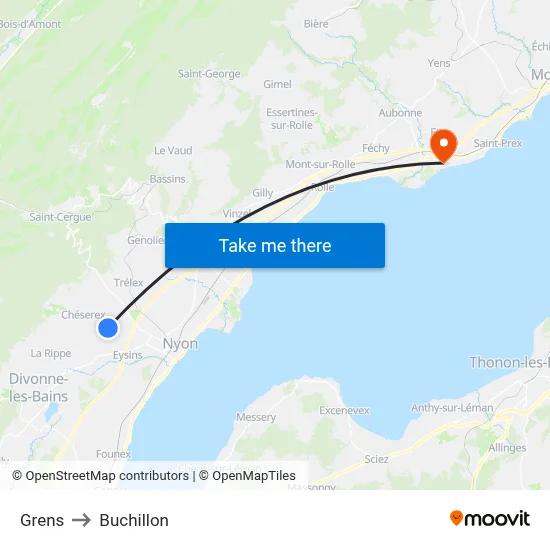 Grens to Buchillon map