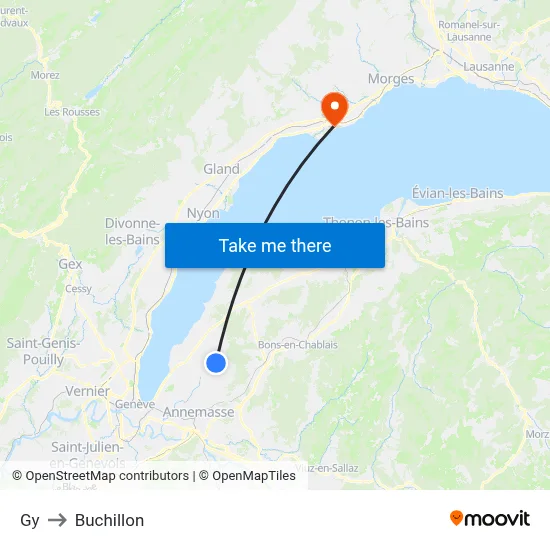 Gy to Buchillon map
