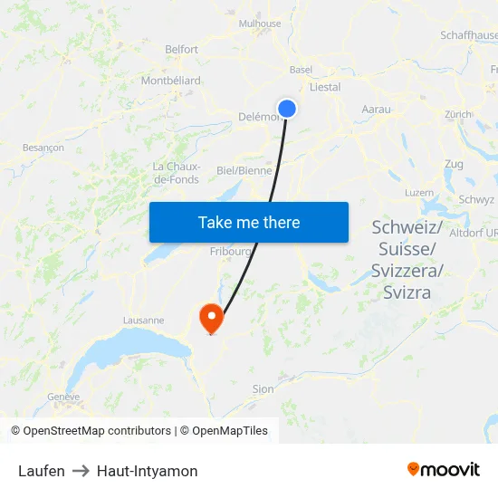 Laufen to Haut-Intyamon map