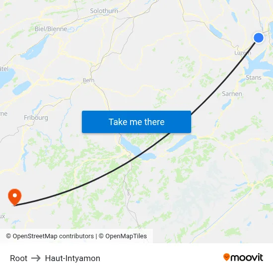Root to Haut-Intyamon map