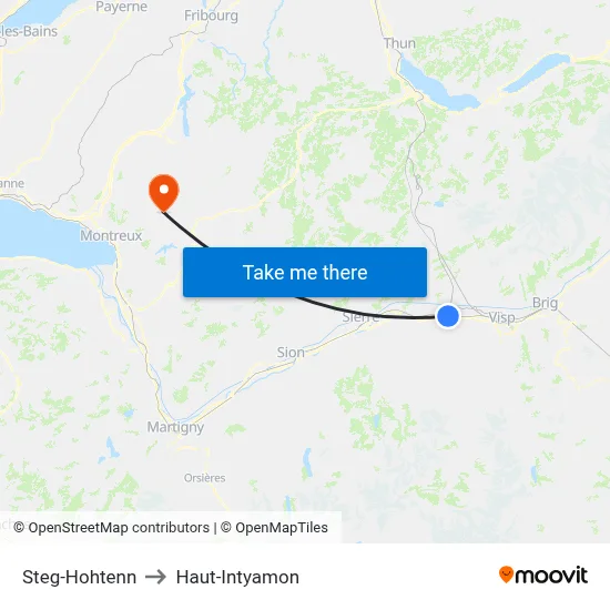 Steg-Hohtenn to Haut-Intyamon map
