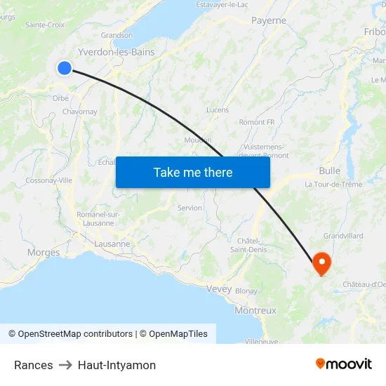 Rances to Haut-Intyamon map