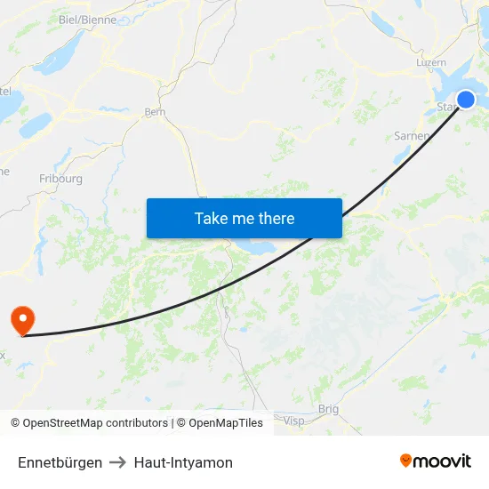 Ennetbürgen to Haut-Intyamon map