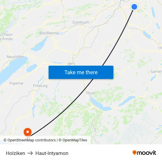 Holziken to Haut-Intyamon map