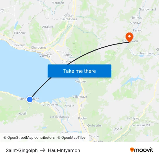 Saint-Gingolph to Haut-Intyamon map