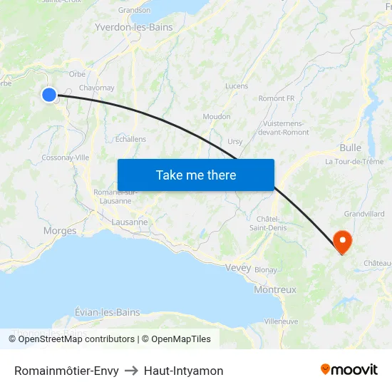 Romainmôtier-Envy to Haut-Intyamon map