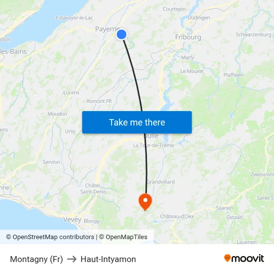 Montagny (Fr) to Haut-Intyamon map