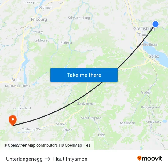 Unterlangenegg to Haut-Intyamon map