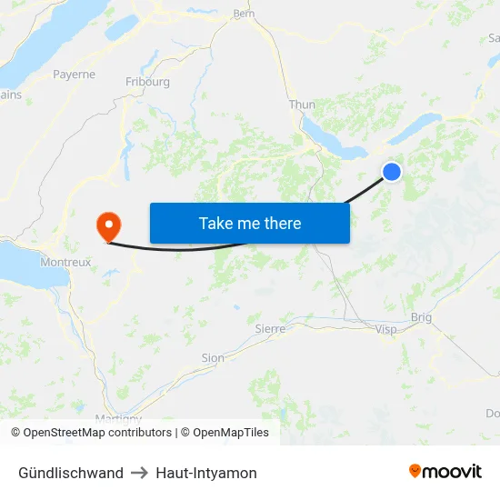 Gündlischwand to Haut-Intyamon map