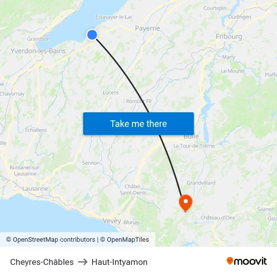 Cheyres-Châbles to Haut-Intyamon map