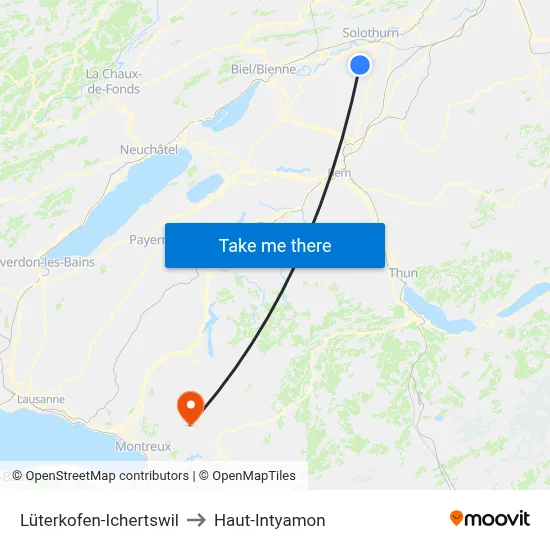 Lüterkofen-Ichertswil to Haut-Intyamon map