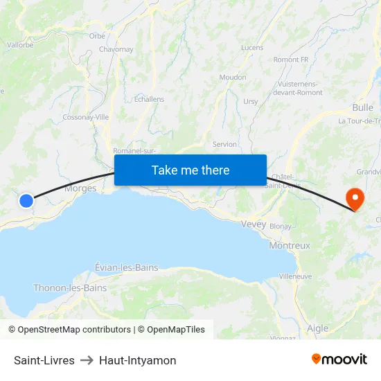 Saint-Livres to Haut-Intyamon map