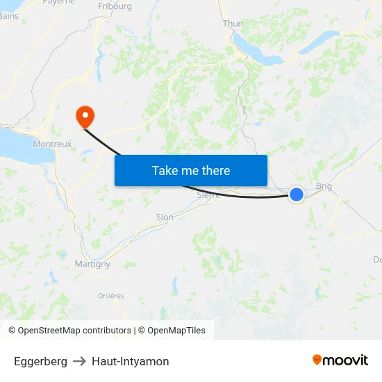 Eggerberg to Haut-Intyamon map