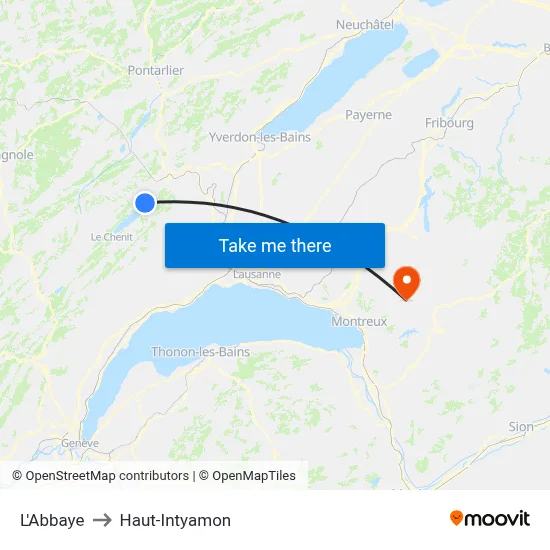 L'Abbaye to Haut-Intyamon map