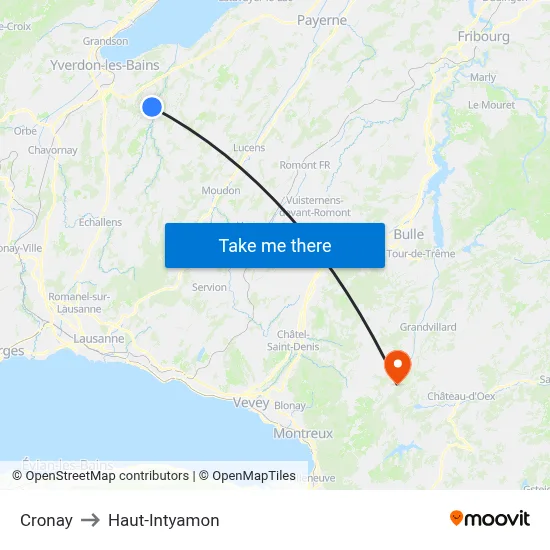 Cronay to Haut-Intyamon map