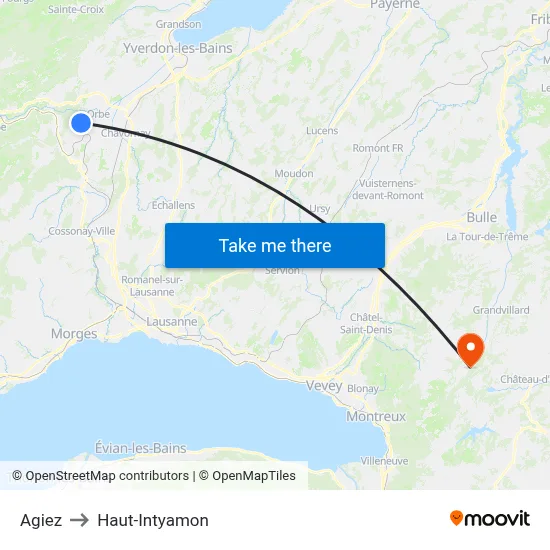 Agiez to Haut-Intyamon map