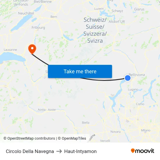 Circolo Della Navegna to Haut-Intyamon map