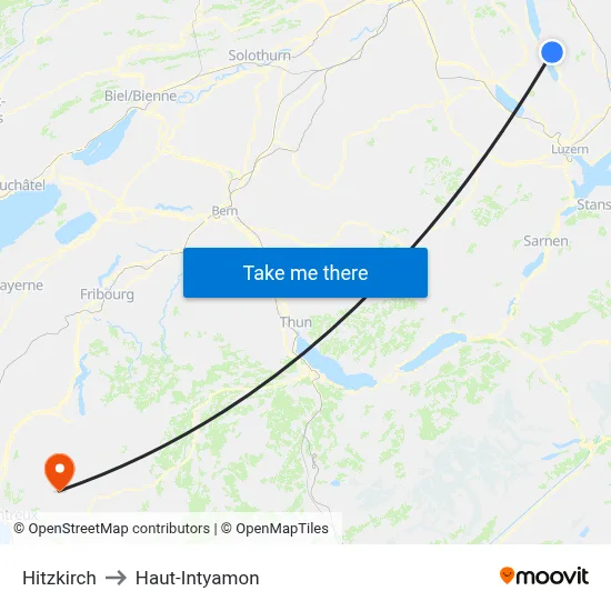 Hitzkirch to Haut-Intyamon map