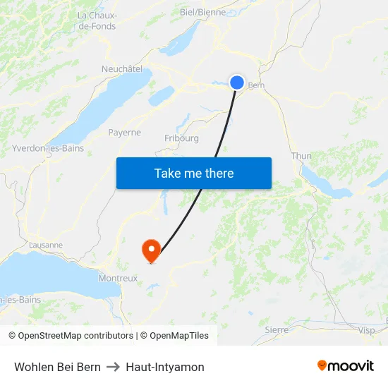 Wohlen Bei Bern to Haut-Intyamon map
