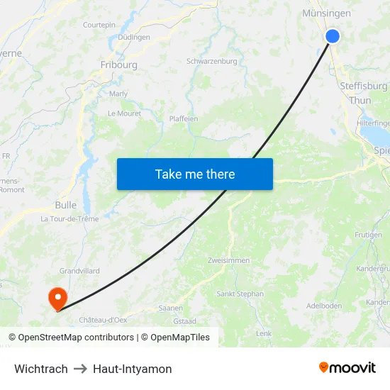 Wichtrach to Haut-Intyamon map
