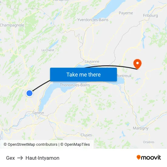 Gex to Haut-Intyamon map