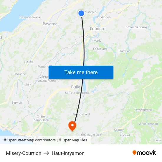 Misery-Courtion to Haut-Intyamon map