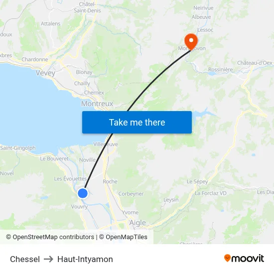 Chessel to Haut-Intyamon map
