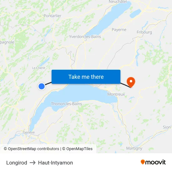 Longirod to Haut-Intyamon map