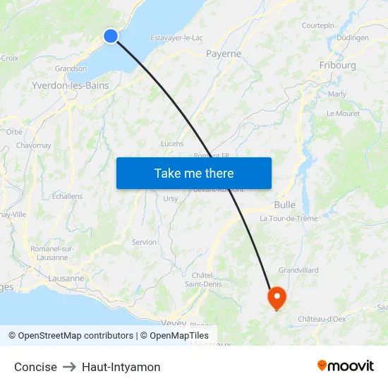 Concise to Haut-Intyamon map