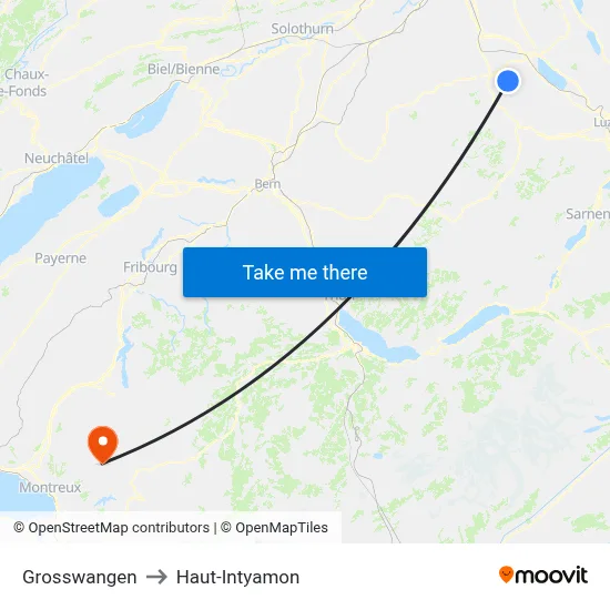 Grosswangen to Haut-Intyamon map