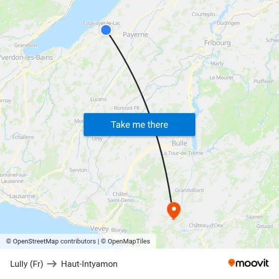 Lully (Fr) to Haut-Intyamon map