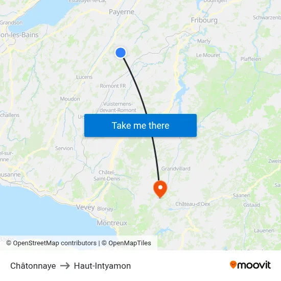 Châtonnaye to Haut-Intyamon map